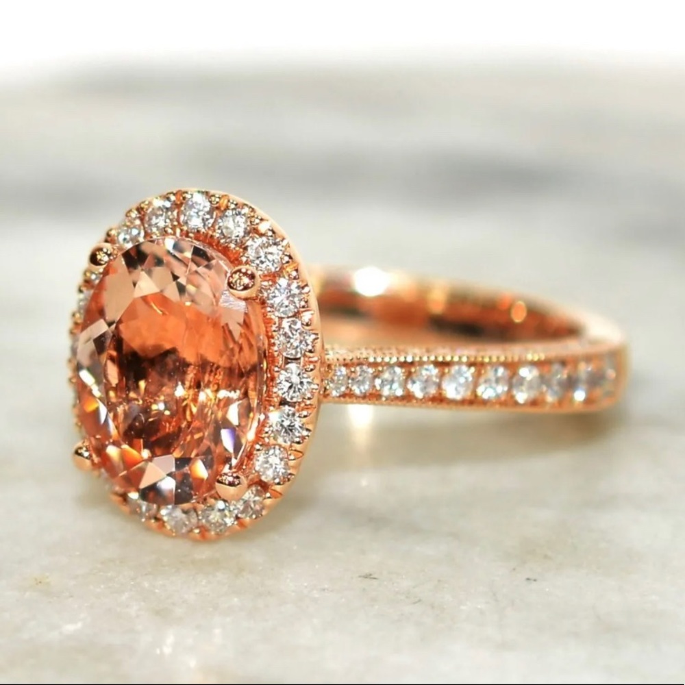 Neil Lane Morganite Engagement Ring Rose Gold $3499
